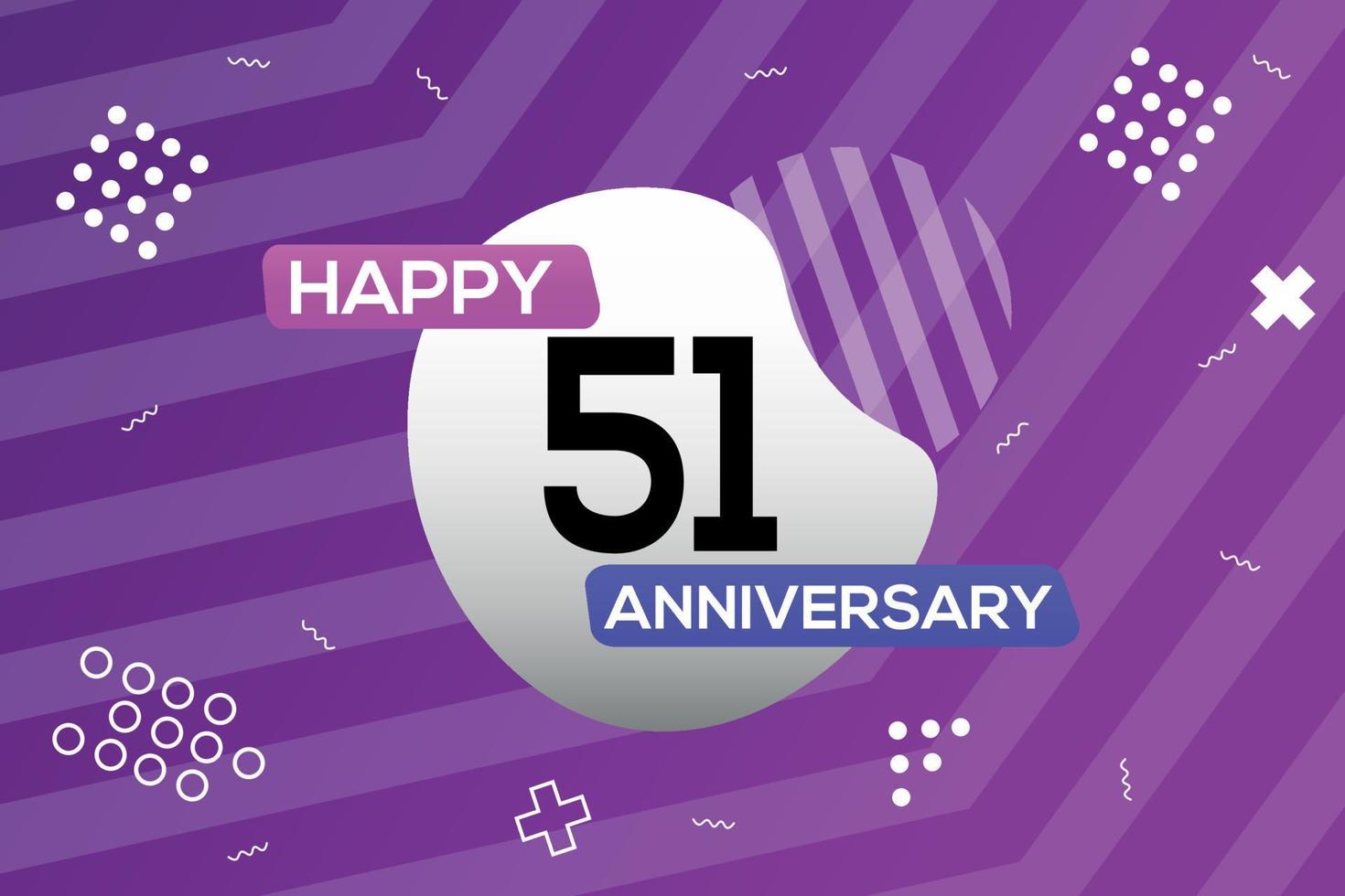 51ste jaar verjaardag logo vector ontwerp verjaardag viering met kleurrijk meetkundig vormen abstract illustratie