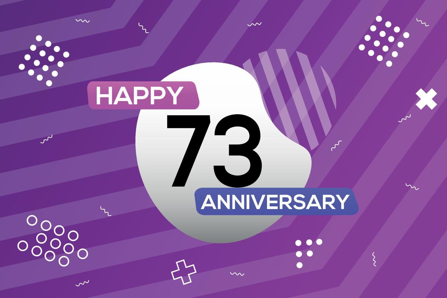 73ste jaar verjaardag logo vector ontwerp verjaardag viering met kleurrijk meetkundig vormen abstract illustratie