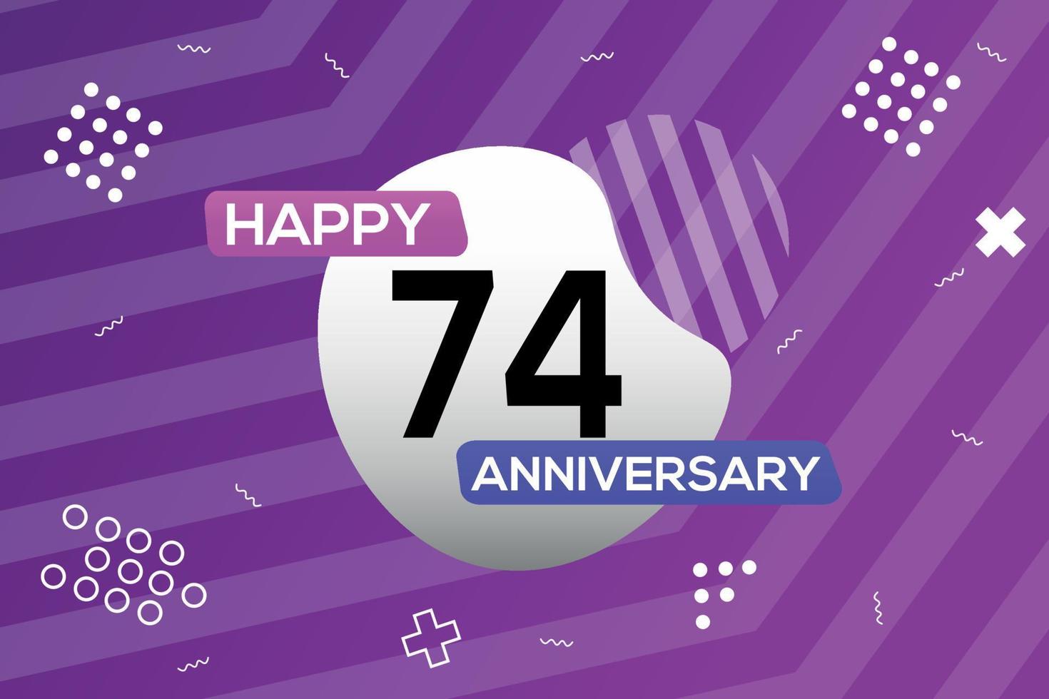 74e jaar verjaardag logo vector ontwerp verjaardag viering met kleurrijk meetkundig vormen abstract illustratie