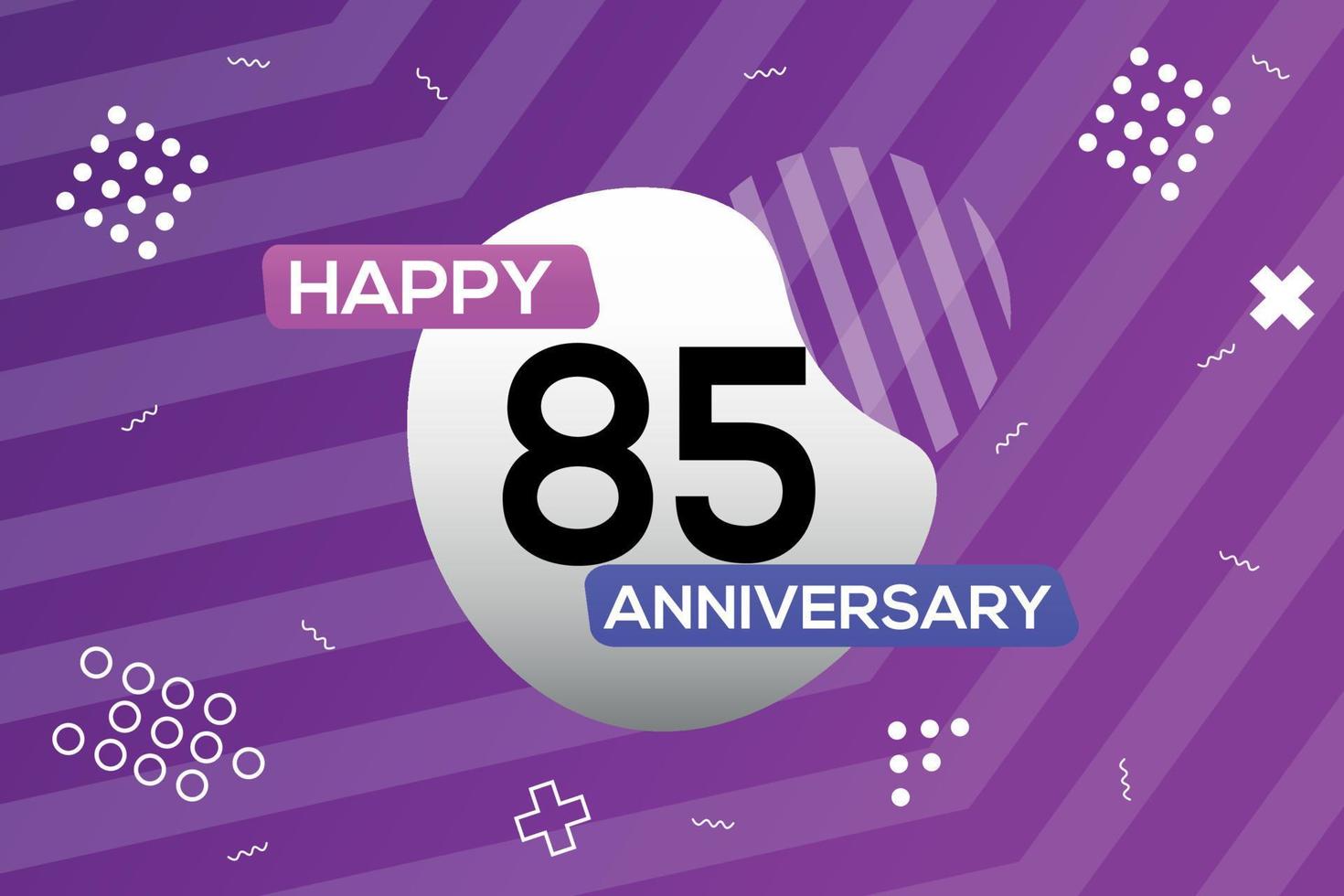 85ste jaar verjaardag logo vector ontwerp verjaardag viering met kleurrijk meetkundig vormen abstract illustratie