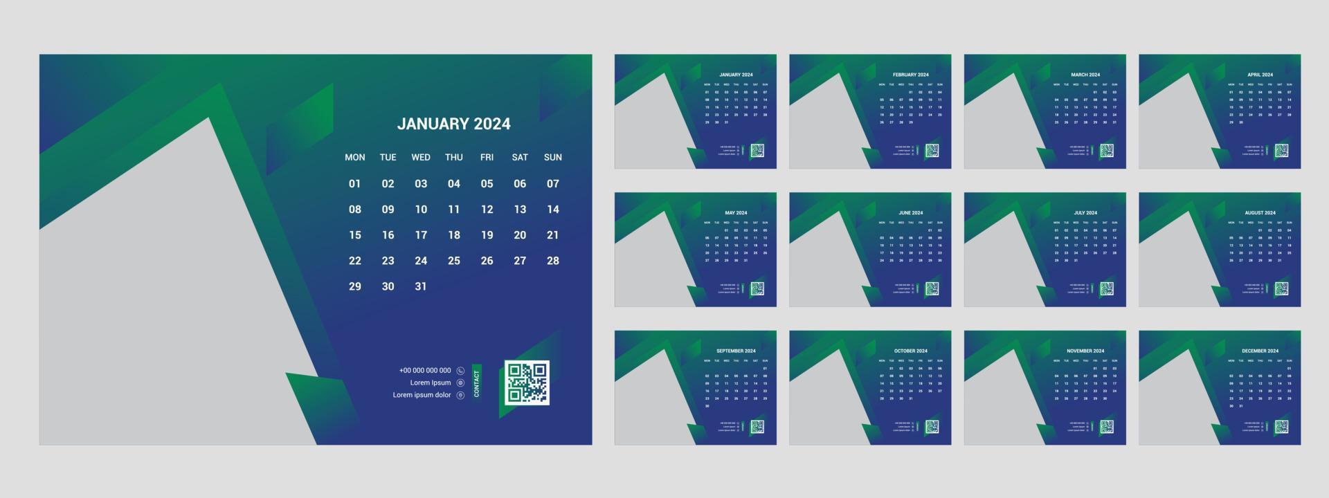 bureau kalender 2024 vector