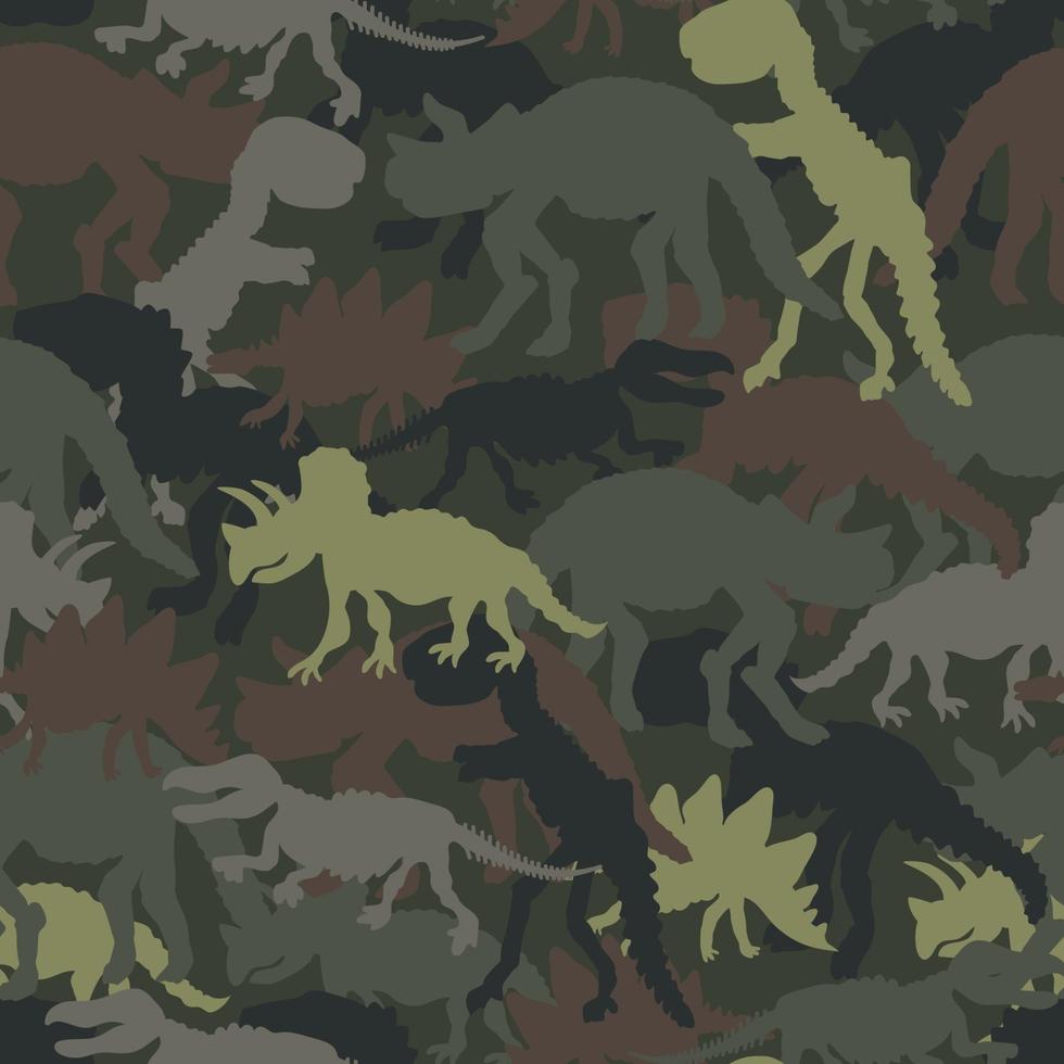 dinosaurus skelet camouflage kleur. vector naadloze patroon. ontwerp voor textiel, kleding.