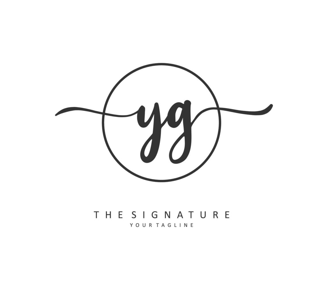 ja eerste brief handschrift en handtekening logo. een concept handschrift eerste logo met sjabloon element. vector