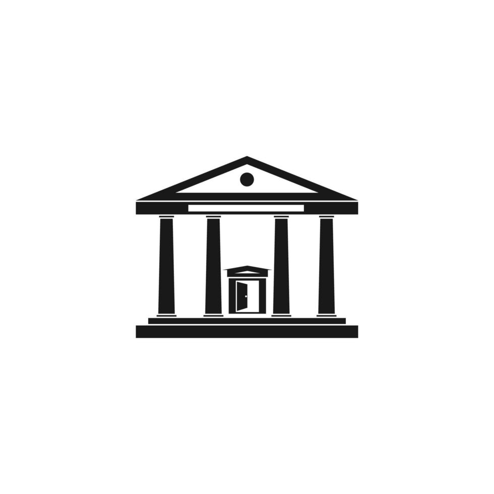 rechtbank huis regering kantoor, gebouw silhouet logo. vector