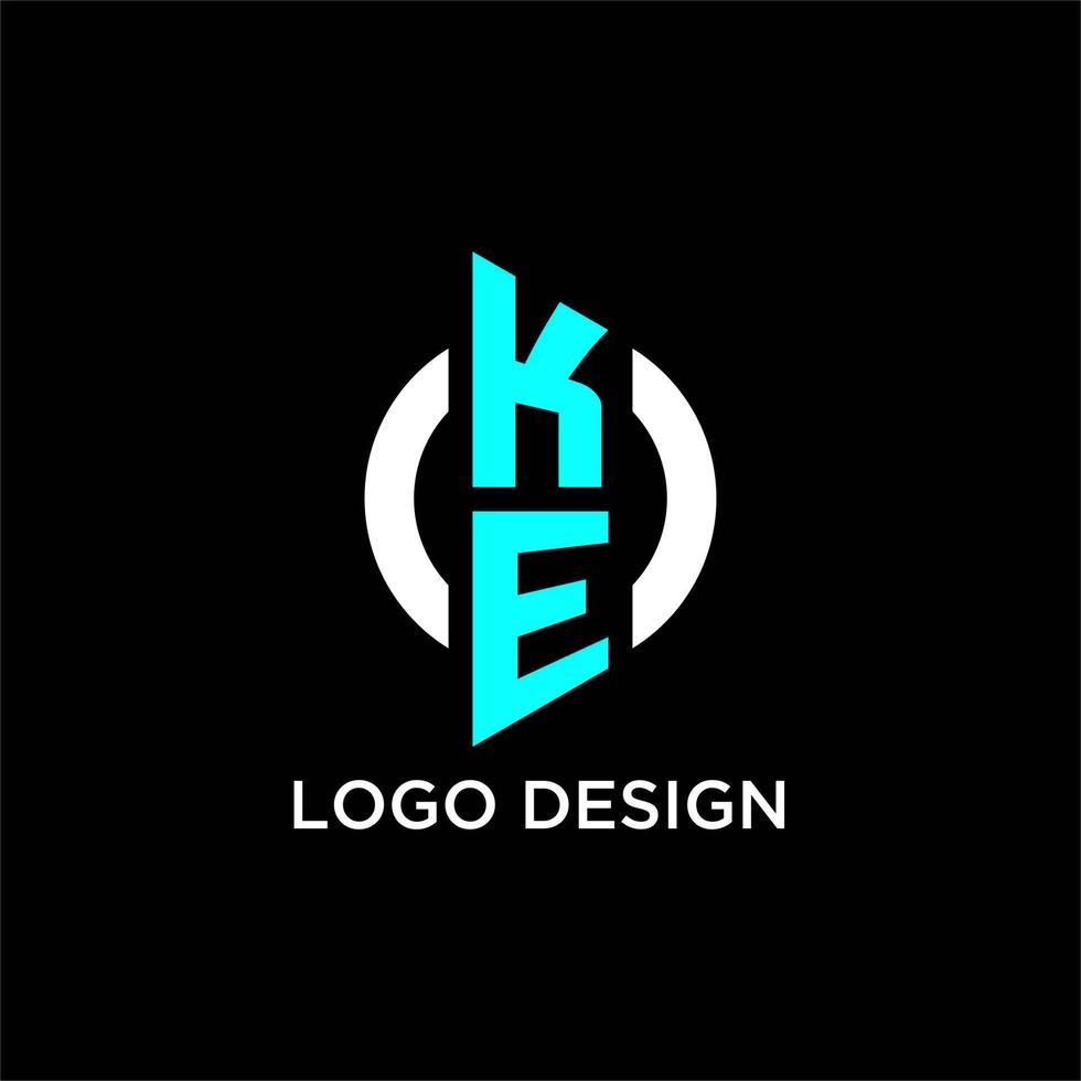 ke cirkel monogram logo vector