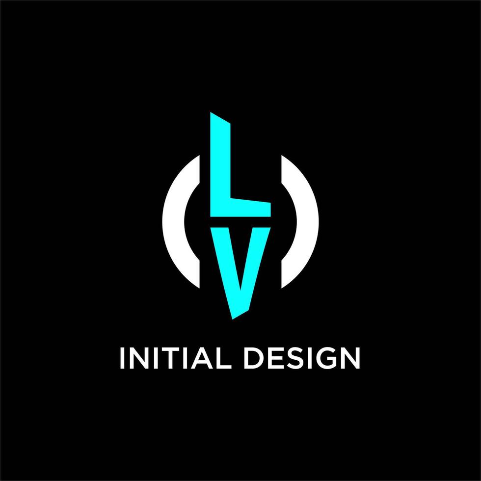 lv cirkel monogram logo vector