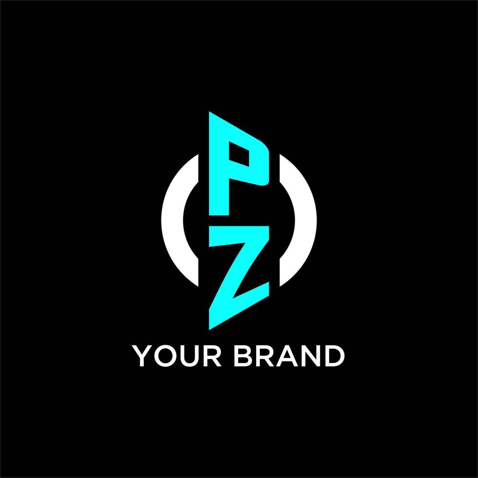 pz cirkel monogram logo vector