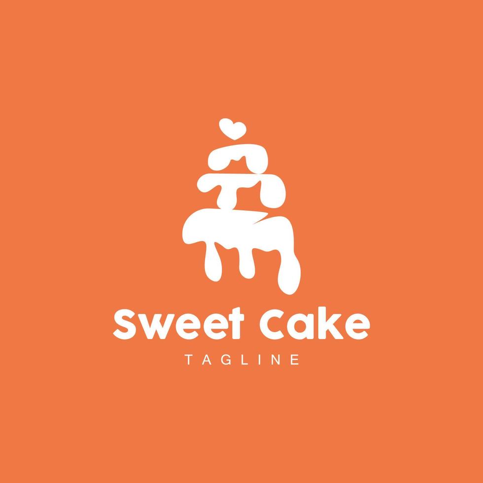 zoet taart logo ontwerp, verjaardag brood vector, gemakkelijk ontwerp bakkerij icoon sjabloon illustratie vector