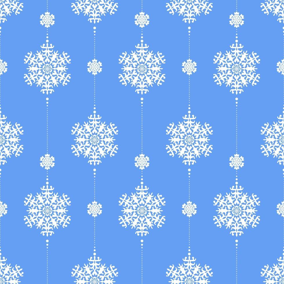 naadloze winter patroon met witte sneeuwvlokken op blauw. vector