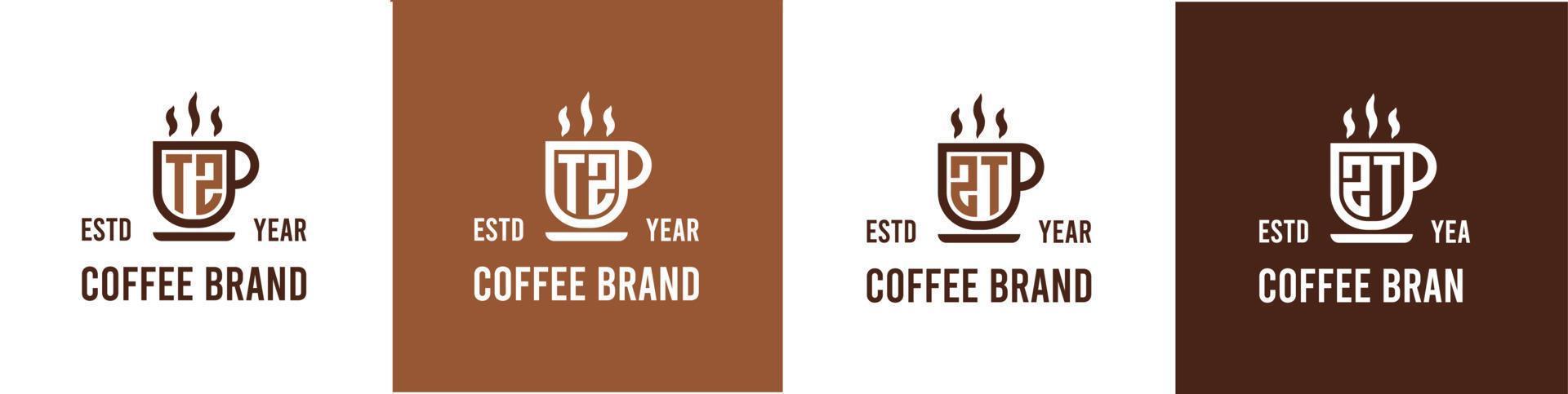 brief tz en zt koffie logo, geschikt voor ieder bedrijf verwant naar koffie, thee, of andere met tz of zt initialen. vector