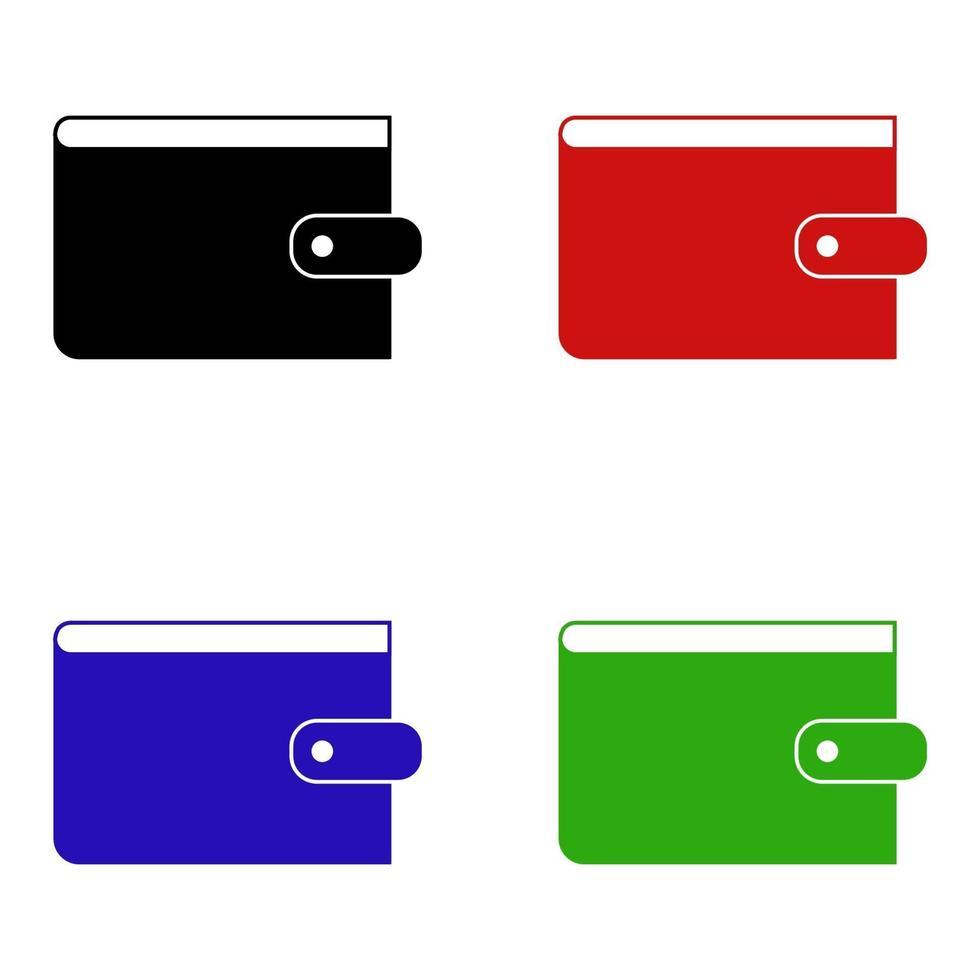 portemonnee ingesteld op witte achtergrond vector
