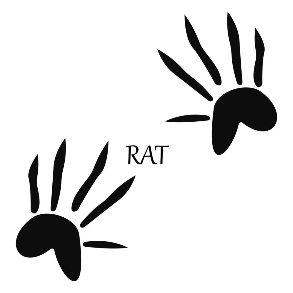 Rat poot afdrukken. voetafdruk silhouet Aan wit achtergrond. vector illustratie. eps 10