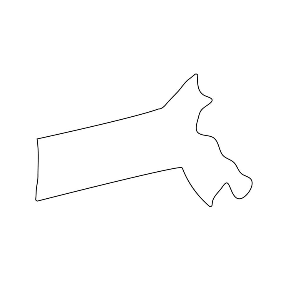 Massachusetts - ons staat. contour lijn in zwart kleur. vector illustratie. eps 10