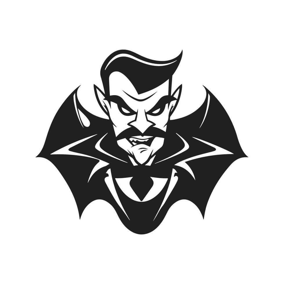 dracula mascotte logo ,hand getrokken illustratie. geschikt voor logo, behang, banier, achtergrond, kaart, boek illustratie, t-shirt ontwerp, sticker, omslag, enz vector