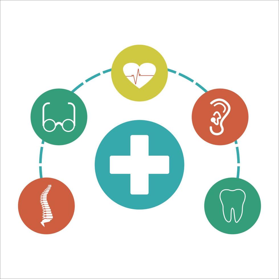 infographic van medisch symbolen. onbekwaamheid tekens. vector illustratie