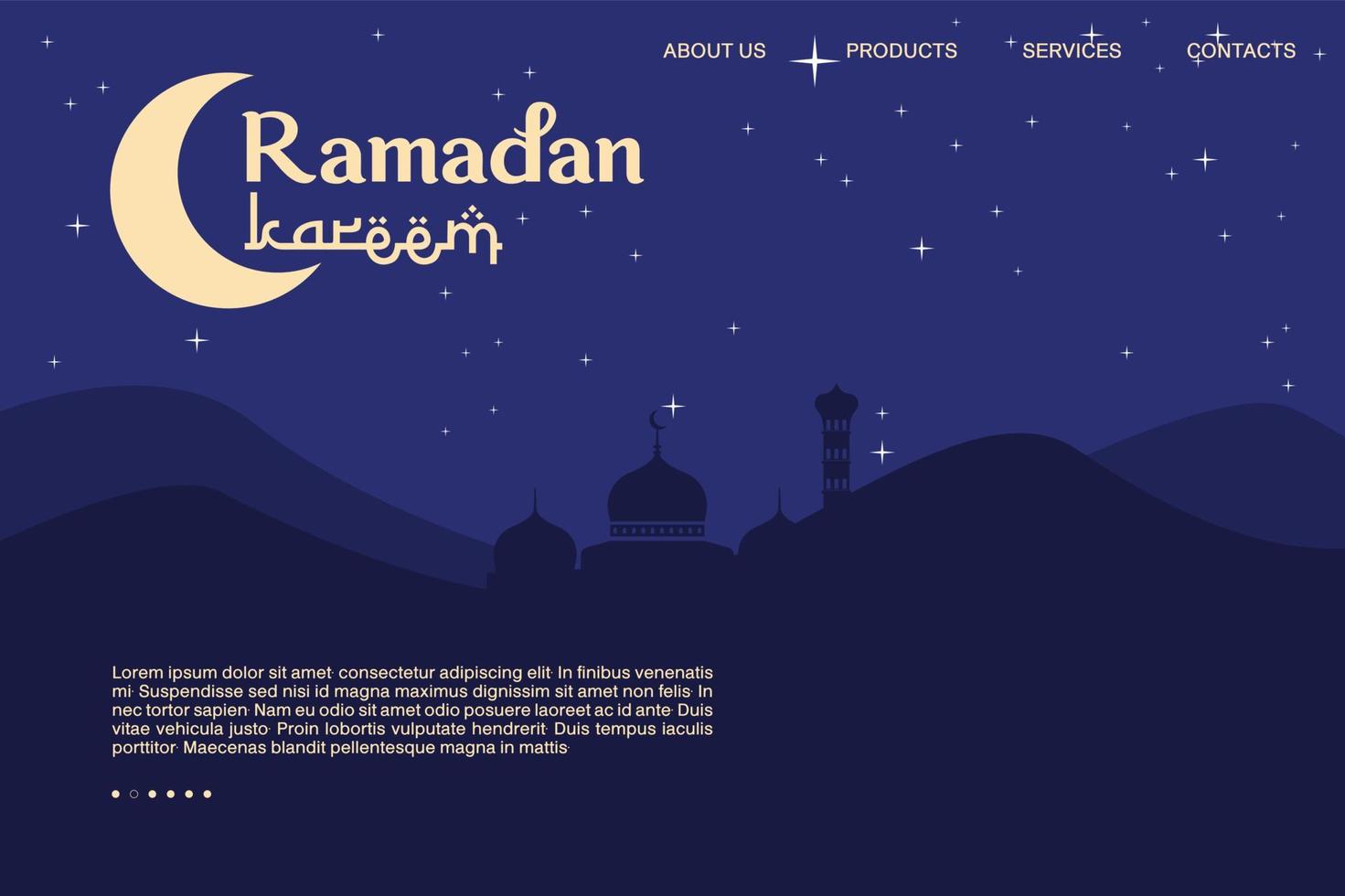 moskee, halve maan maan en sterren Aan een blauw achtergrond. kan worden gebruikt net zo een kaart, web, en achtergrond. vector