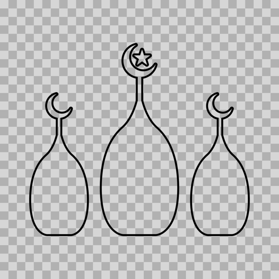 illustratie van moskee koepel met ster maan. Islamitisch pictogrammen kan worden gebruikt voor de maand van Ramadan, eid en eid al-adha. voor logo, website en poster ontwerpen. geïsoleerd en gemakkelijk bewerkbare voorwerpen. vector