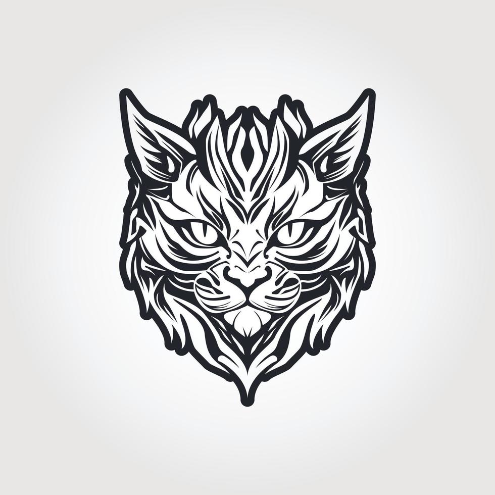 kat hoofd logo mascotte embleem. vector illustratie