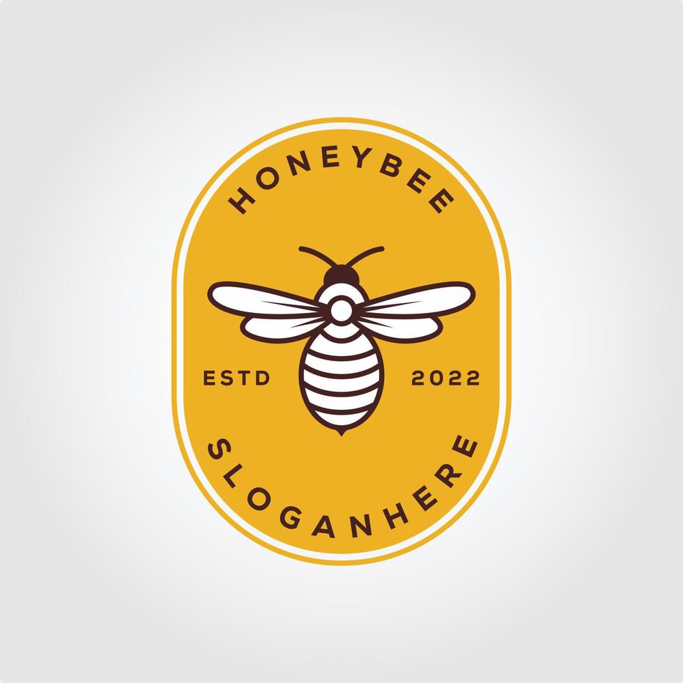 honingbij logos voor etikettering honing producten en bijenteelt vector
