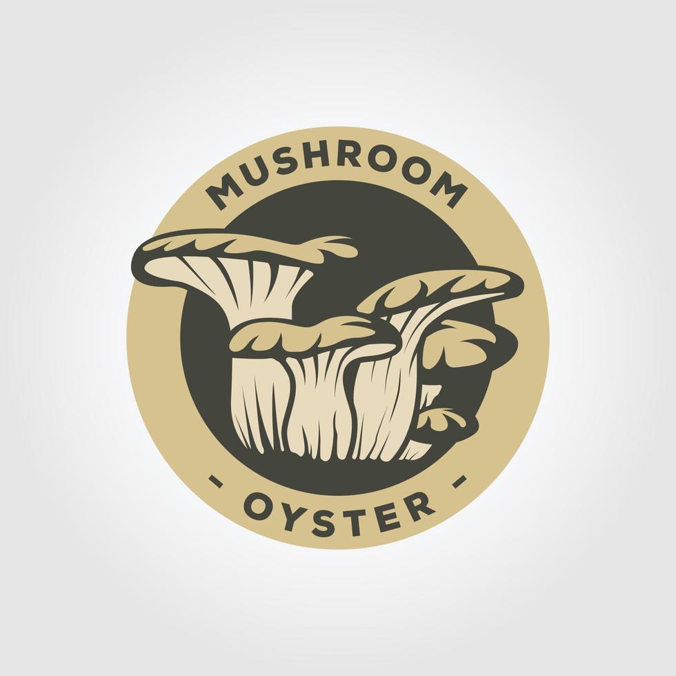 oester paddestoel wijnoogst logo vector symbool illustratie ontwerp.
