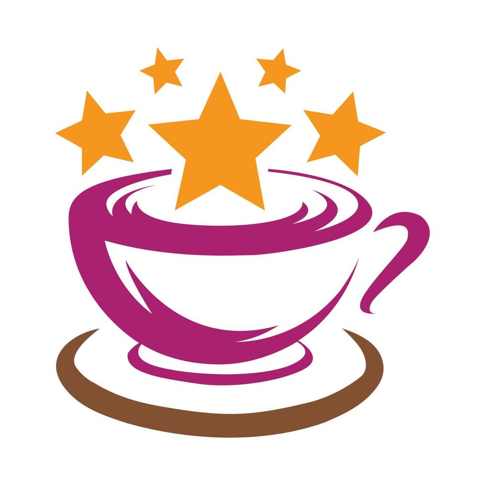 ster koffie logo ontwerp vector