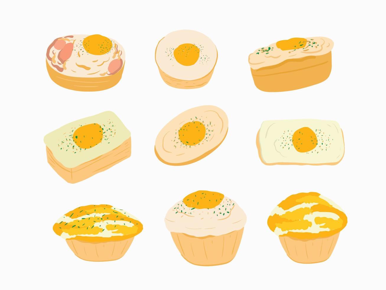 vector hand- getrokken vlak ontwerp Koreaans ei brood illustratie