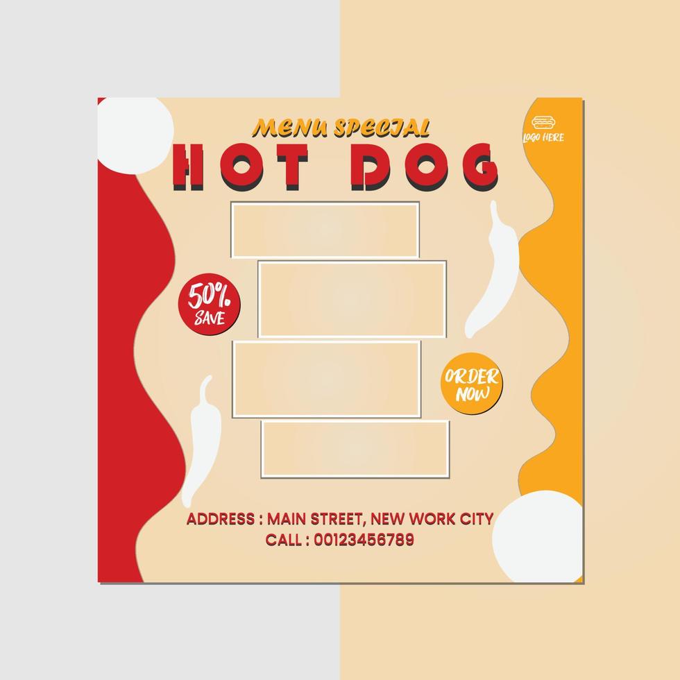 speciaal hotdog folder vector