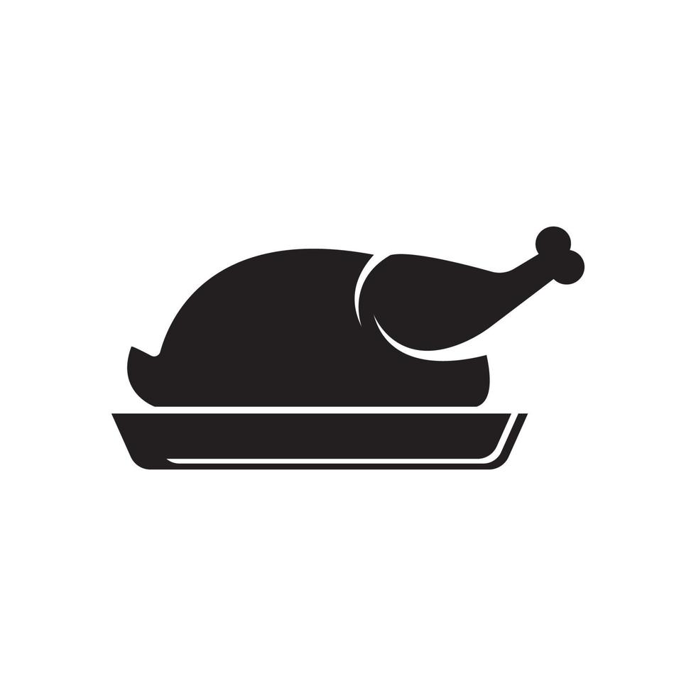gebakken kip symbool gemakkelijk icoon, illustratie ontwerp sjabloon. vector