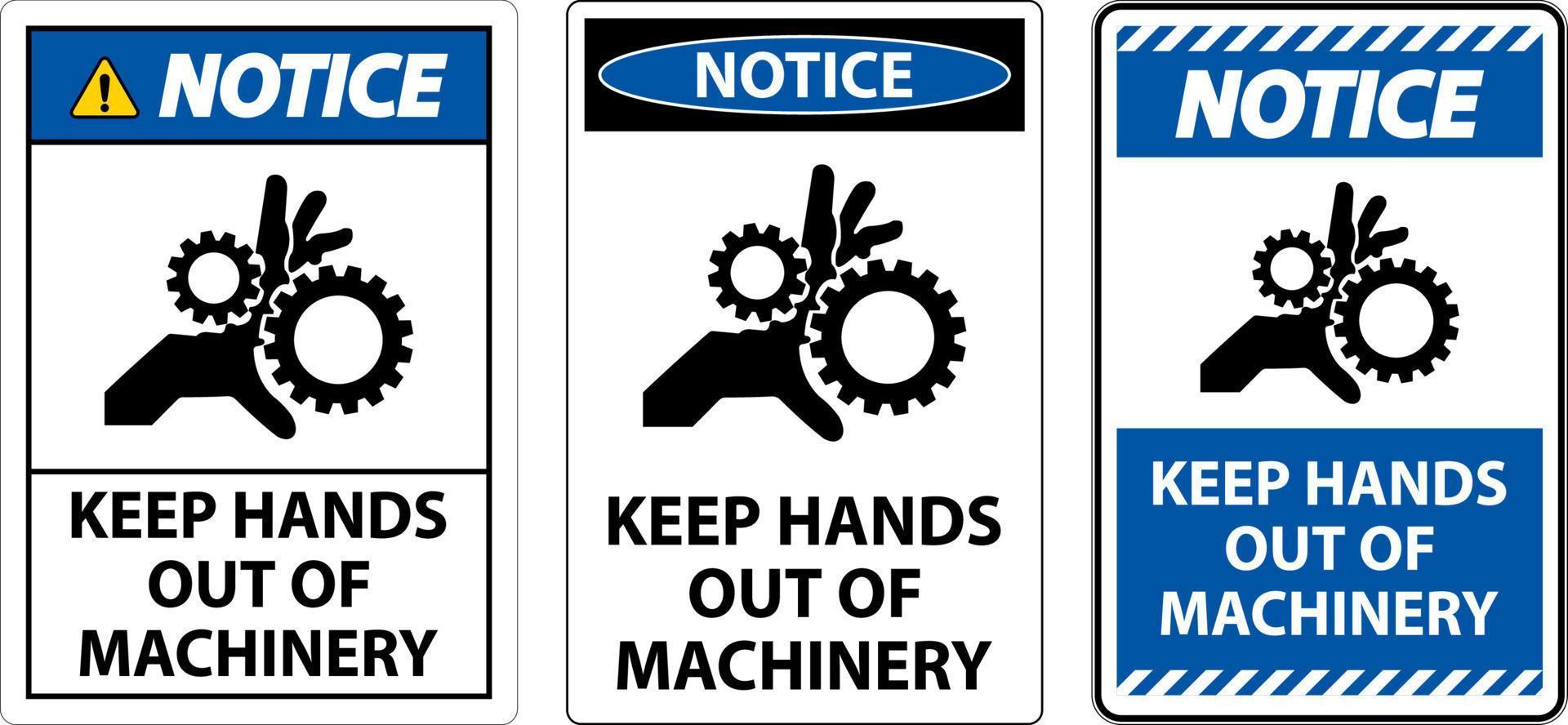 merk op teken houden handen uit van machinerie vector