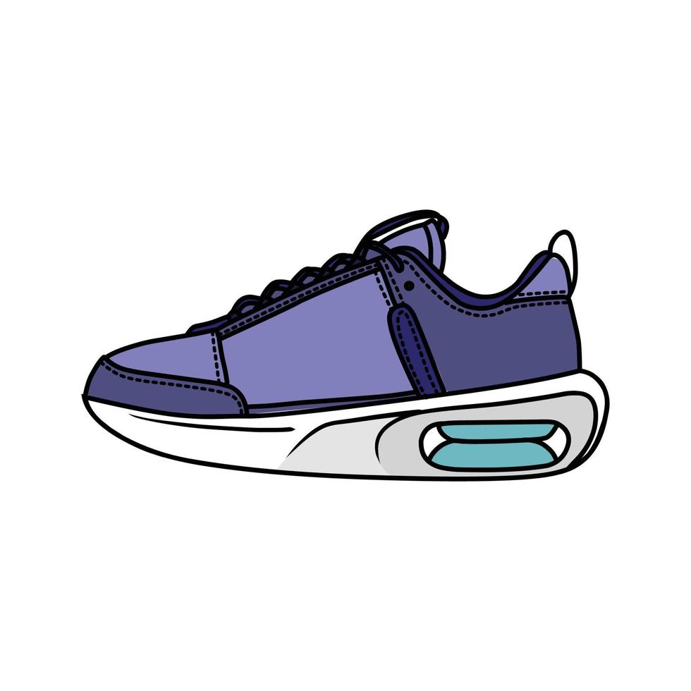 sportschoenen ontwerp met kant hoek. sport schoenen . voorlopige versie. vlak ontwerp. vector illustratie. sportschoenen in een vlak stijl. kant visie sportschoenen. mode sportschoenen.