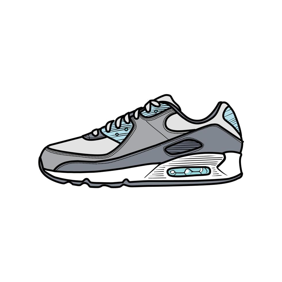 sportschoenen ontwerp met kant hoek. sport schoenen . voorlopige versie. vlak ontwerp. vector illustratie. sportschoenen in een vlak stijl. kant visie sportschoenen. mode sportschoenen.