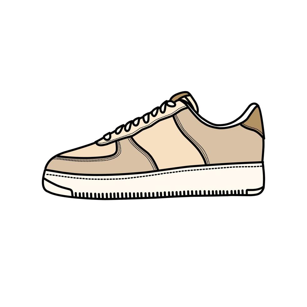 sportschoenen ontwerp met kant hoek. sport schoenen . voorlopige versie. vlak ontwerp. vector illustratie. sportschoenen in een vlak stijl. kant visie sportschoenen. mode sportschoenen.