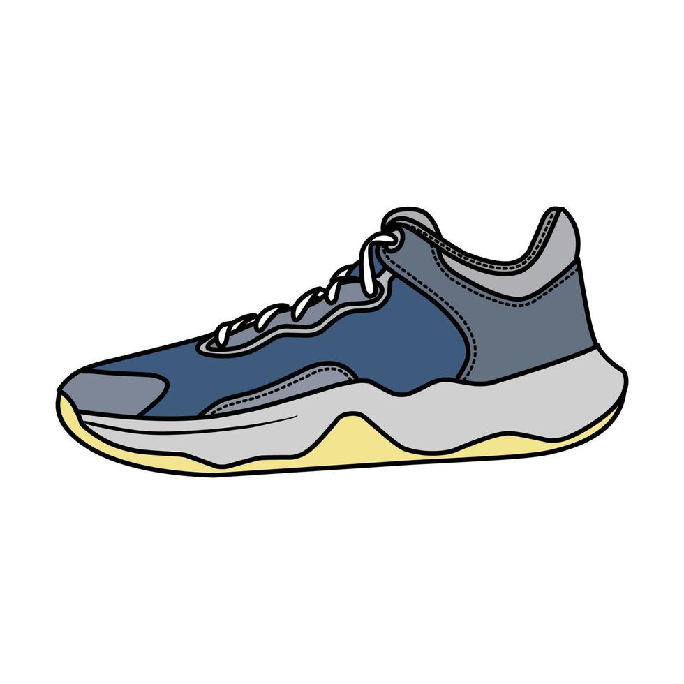 sportschoenen ontwerp met kant hoek. sport schoenen . voorlopige versie. vlak ontwerp. vector illustratie. sportschoenen in een vlak stijl. kant visie sportschoenen. mode sportschoenen.