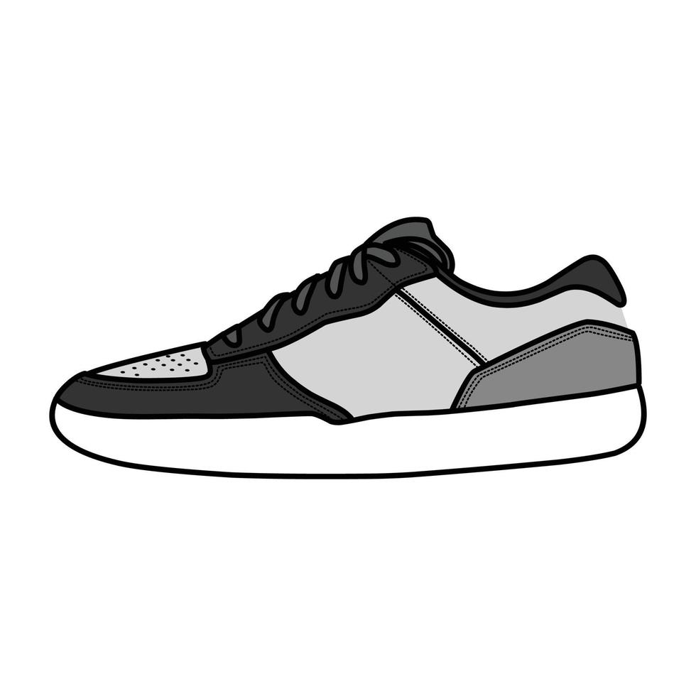 sportschoenen ontwerp met kant hoek. sport schoenen . voorlopige versie. vlak ontwerp. vector illustratie. sportschoenen in een vlak stijl. kant visie sportschoenen. mode sportschoenen.