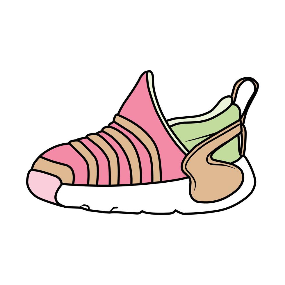 sportschoenen ontwerp met kant hoek. sport schoenen . voorlopige versie. vlak ontwerp. vector illustratie. sportschoenen in een vlak stijl. kant visie sportschoenen. mode sportschoenen.