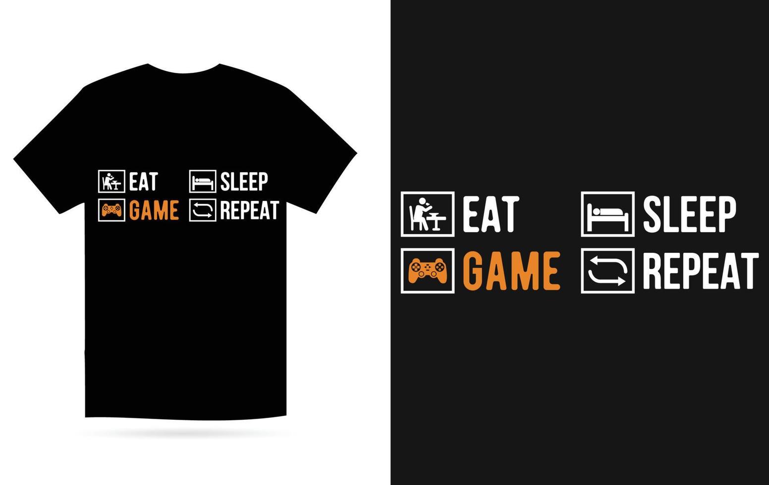 eten slaap spel herhaling t overhemd ontwerp vector