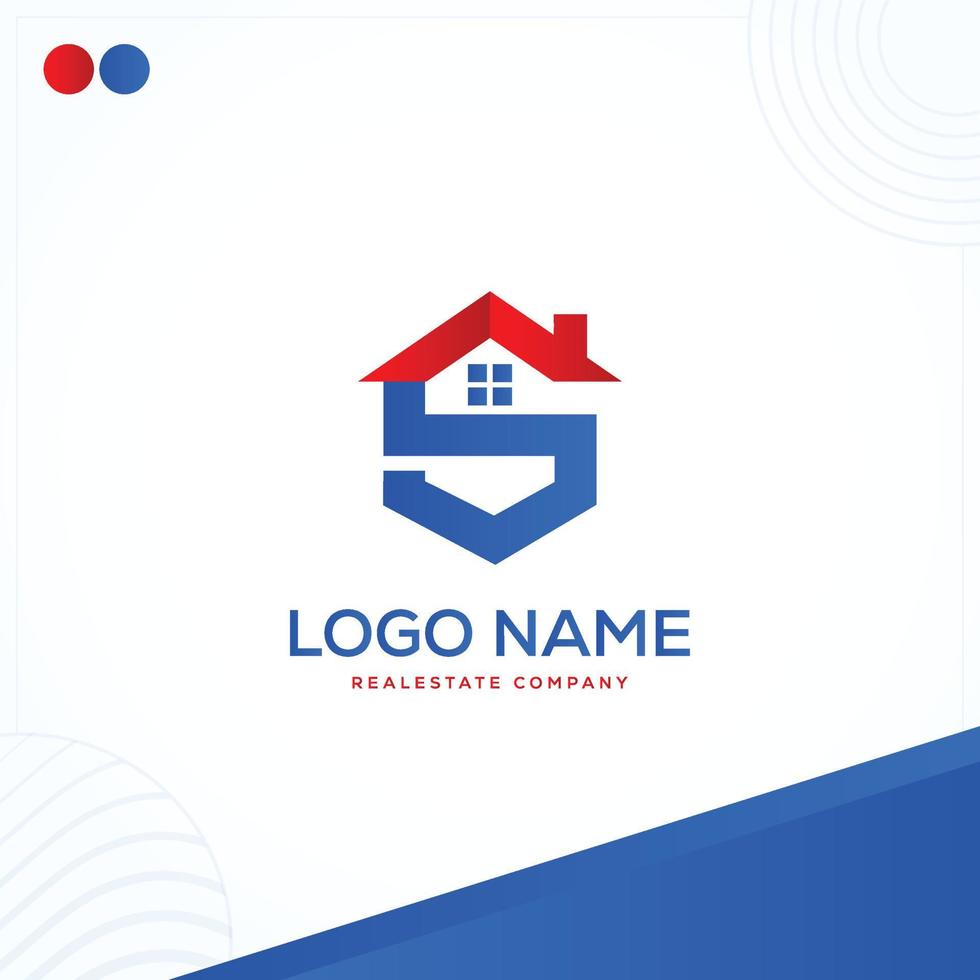 s echt landgoed zeshoek huis brief logo sjabloon in modern creatief minimaal stijl vector ontwerp