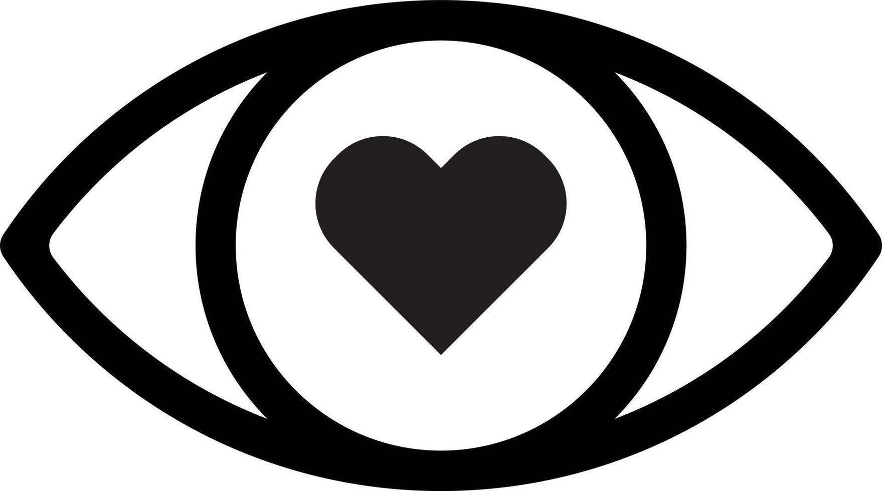 oog met hart icoon vector net zo symbool van liefde
