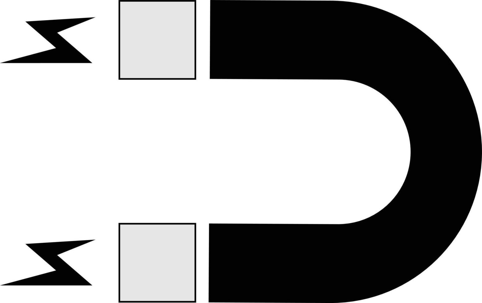 magneet icoon vector in zwart en grijs geïsoleerd Aan wit achtergrond . vector illustratie