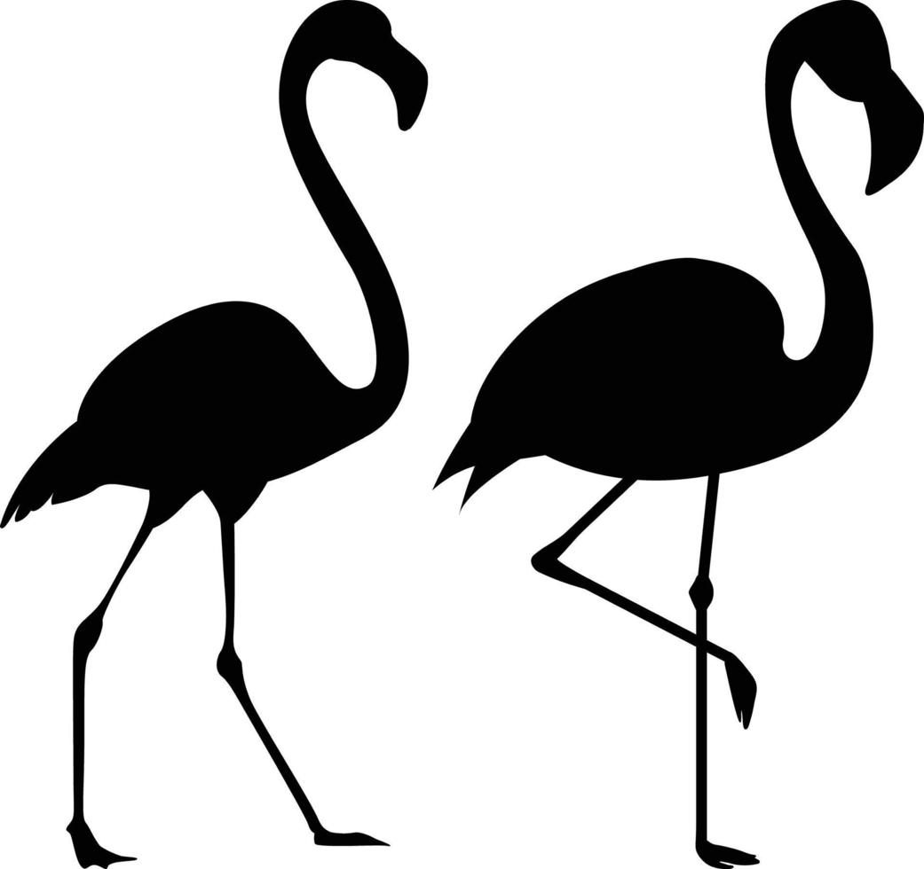 flamingo silhouet, vector . flamingo silhouet reeks in zwart