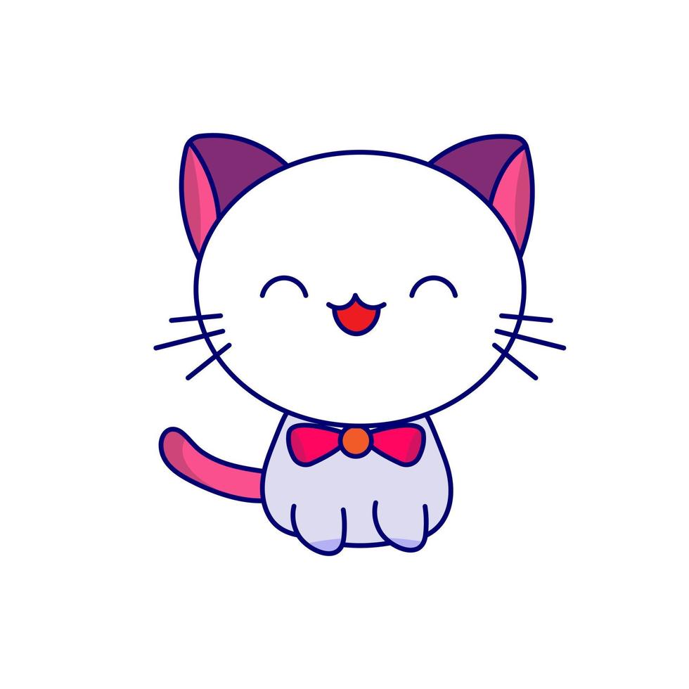 vector tekenfilm grappig kat zittend Aan wit achtergrond