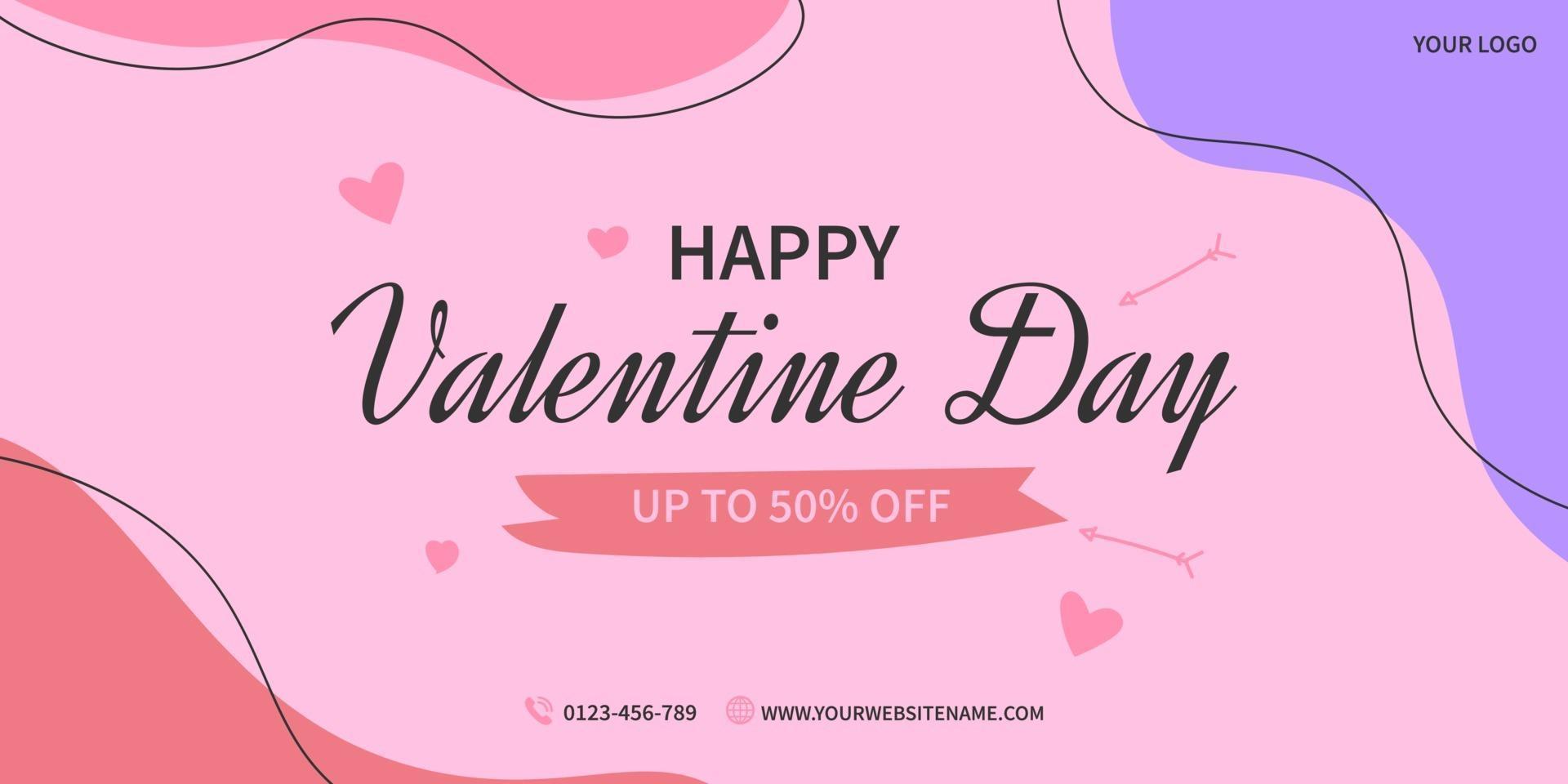 abstracte Valentijnsdag verkoop banner met zoet concept. promotie en winkelen sjabloonontwerp vector