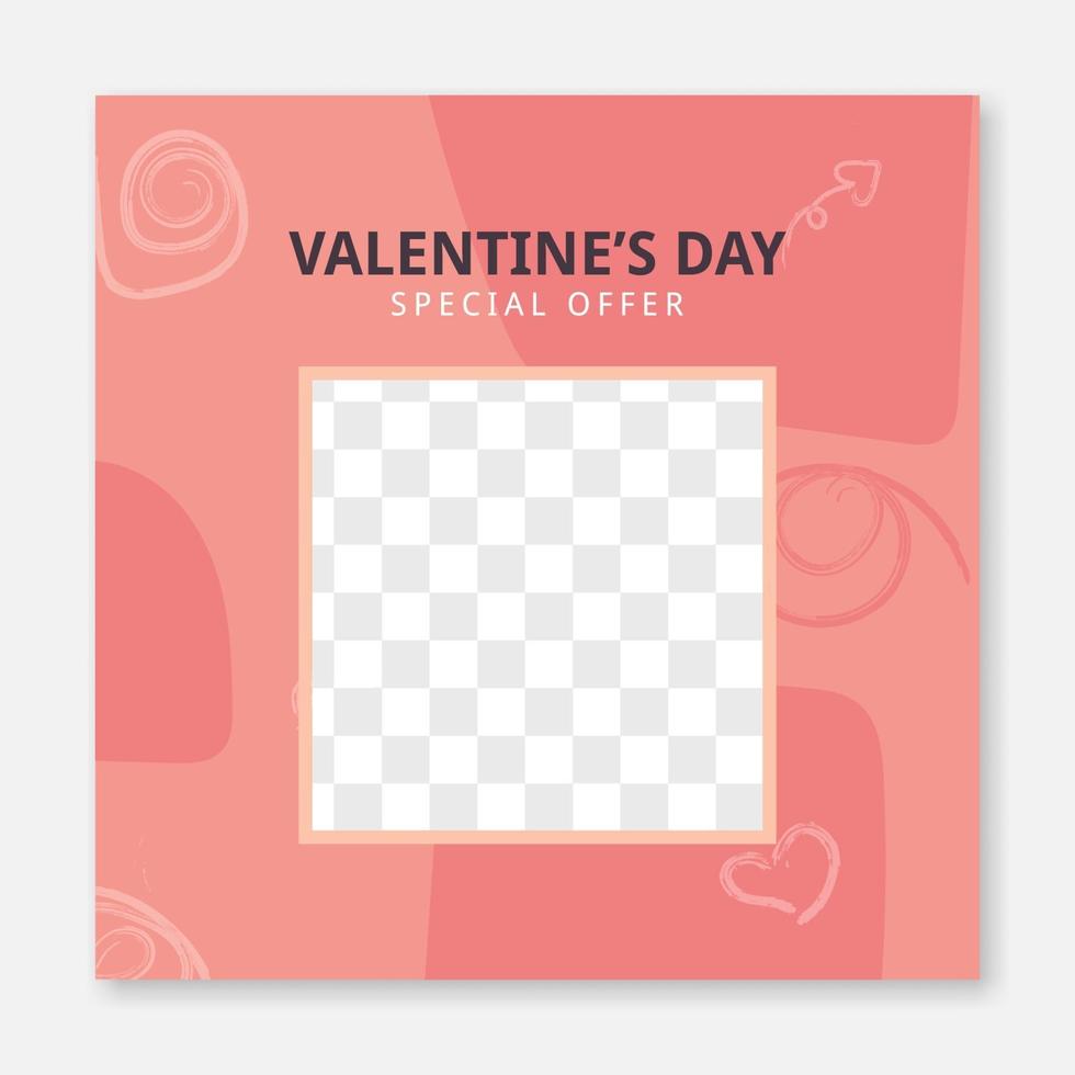 abstact speciale aanbieding valentijnsdag verkoop sociale media postsjabloon met frame. ontwerp van de promotie van de banner van het web vector