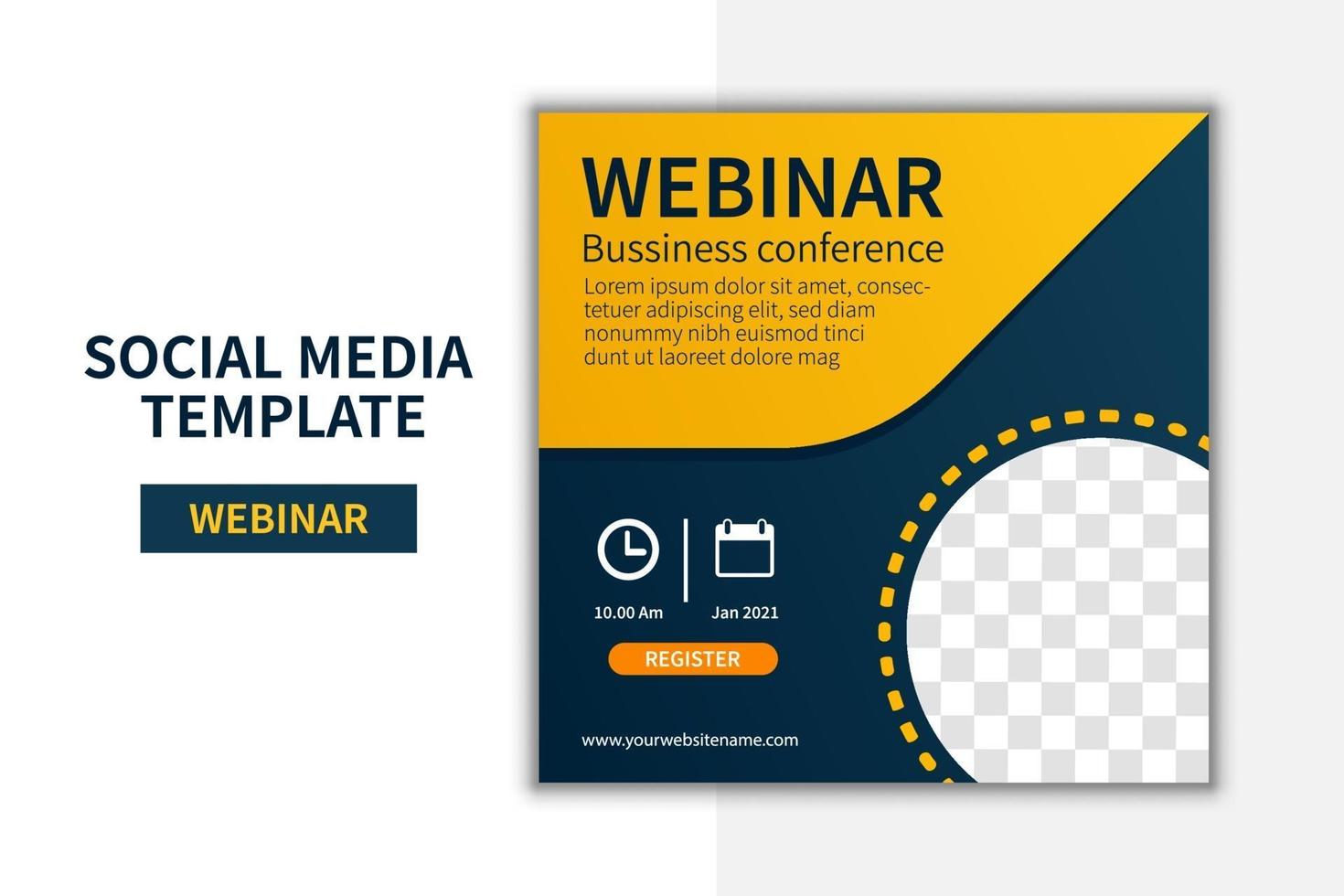 creatief webinar social media post sjabloon conceptontwerp. online marketing promotie banner ontwerp vector