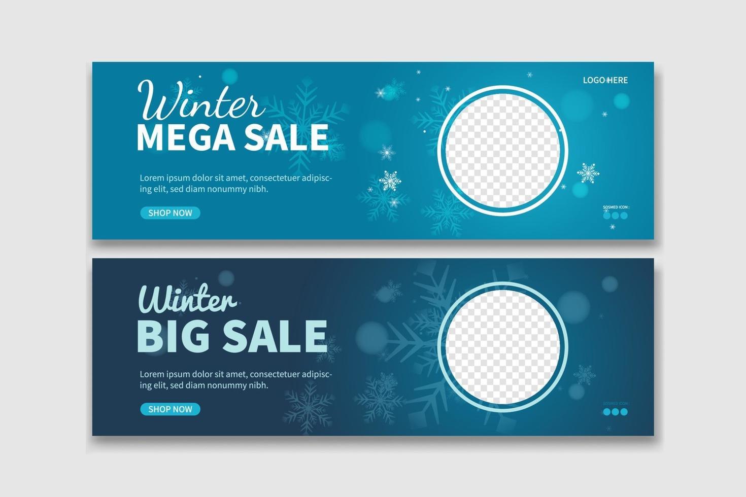 creatieve winter verkoop banner concept sjabloonontwerp. banner flyer web promotie vector