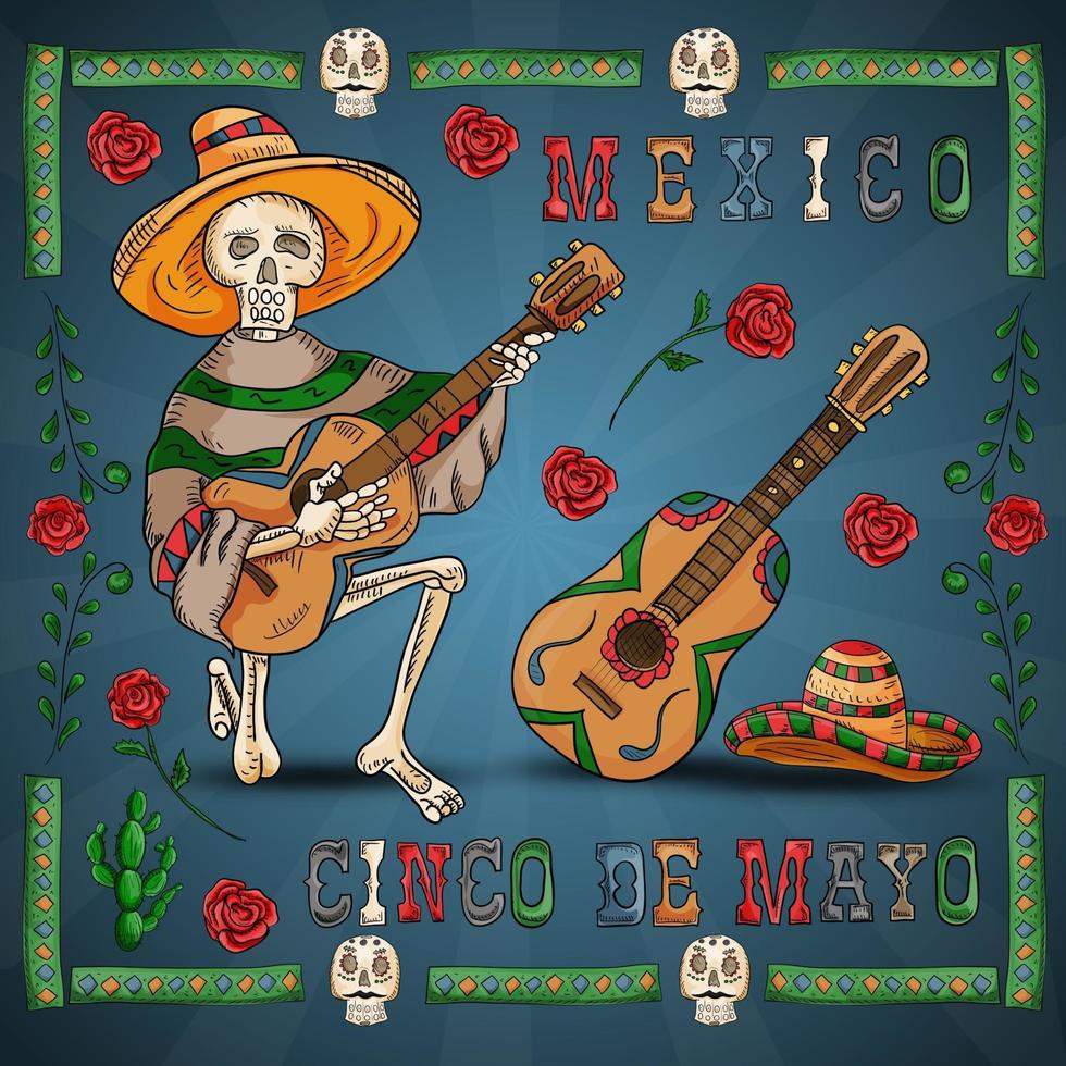 illustratie 24 ontwerp op het Mexicaanse thema van cinco de mayo-viering vector