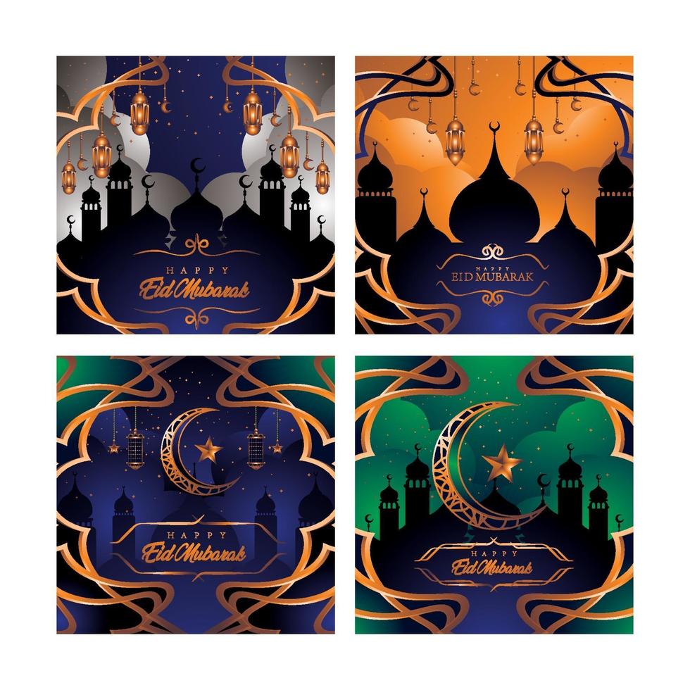 eid mubarak kaart concept vector