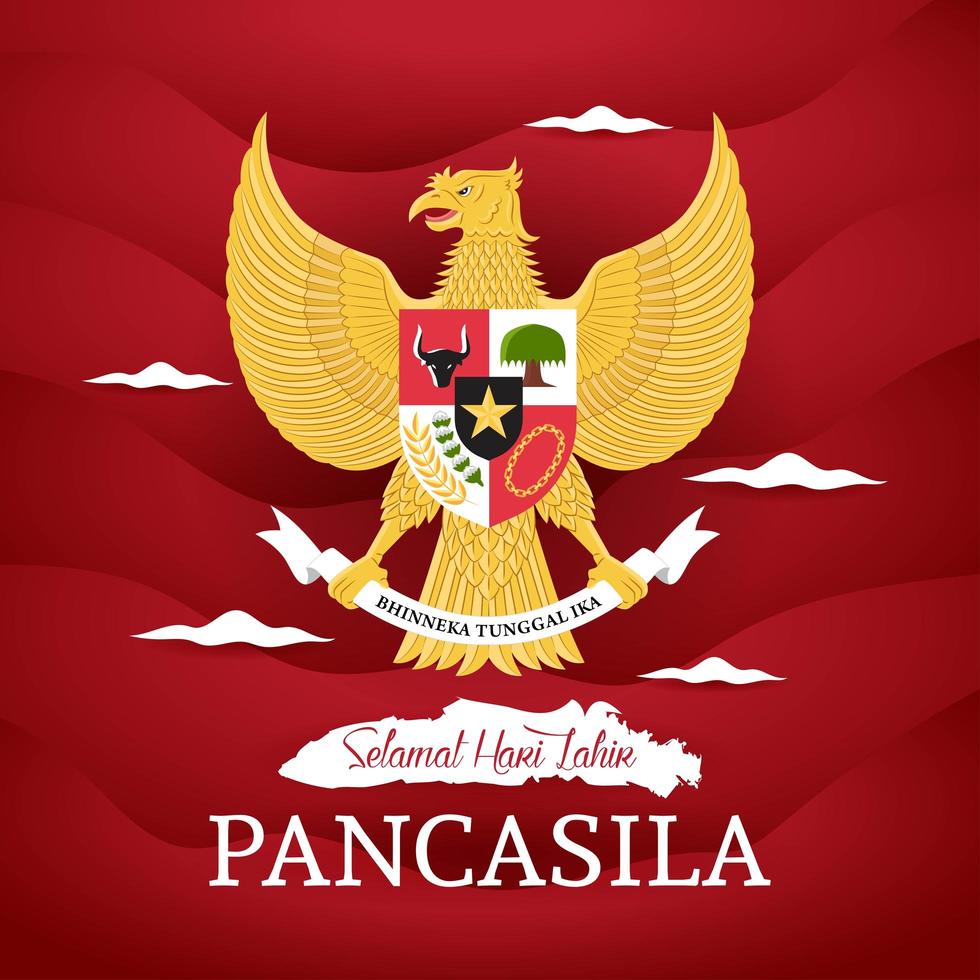 hari pancasila met garuda-pictogram vector