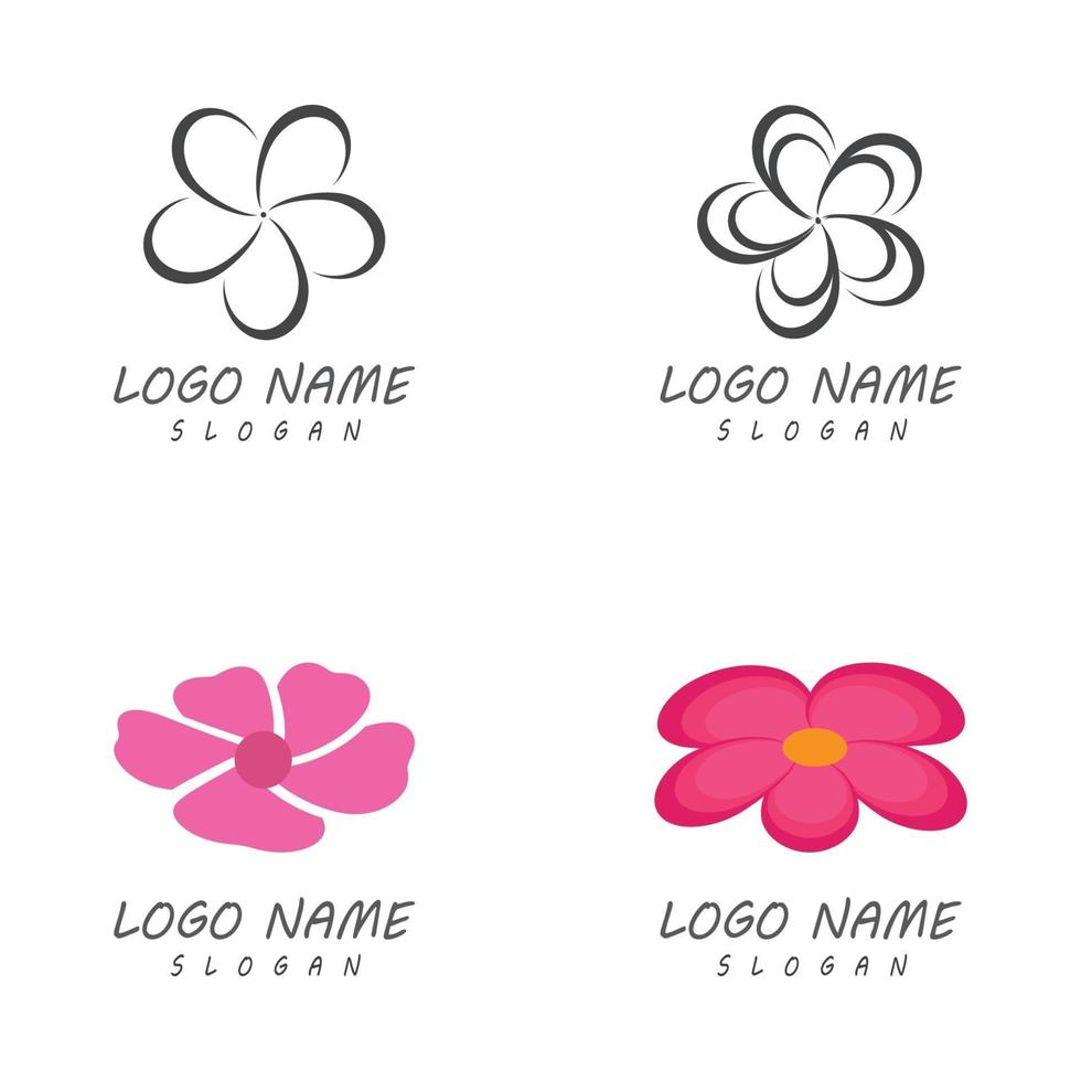 schoonheid plumeria pictogram bloemen ontwerp illustratie sjabloon vector