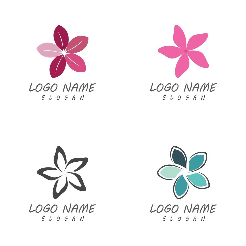 schoonheid plumeria pictogram bloemen ontwerp illustratie sjabloon vector